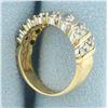Image 3 : Diagonal Set Diamond Band Ring in 14k Yellow Gold