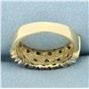 Image 4 : Diagonal Set Diamond Band Ring in 14k Yellow Gold