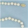 Image 2 : Cultured Akoya Pearl Strand Necklace with 14k Yellow Gold Filigree Clasp