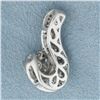 Image 2 : Diamond Swoop Pendant in 14k White Gold