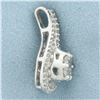 Image 4 : Diamond Swoop Pendant in 14k White Gold