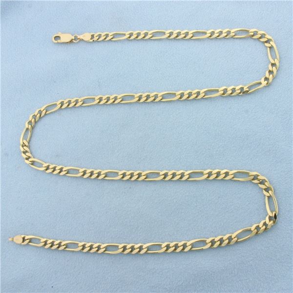 20 Inch Figaro Link Chain Necklace in 14k Yellow Gold