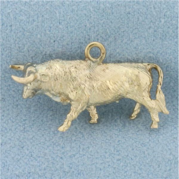 Bull Pendant or Charm in 18k  Yellow Gold