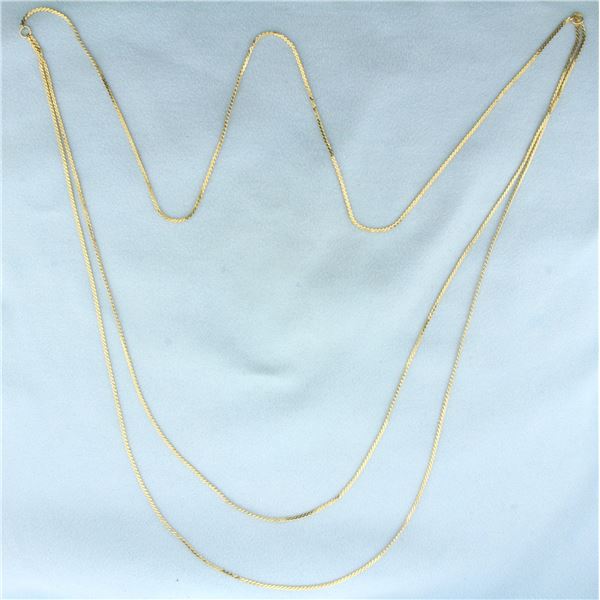 Long Double Strand S-Link Chain Necklace in 14k Yellow Gold