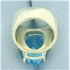 Image 4 : 14ct Swiss Blue Topaz Statement Ring in 14k Yellow Gold