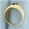 Image 3 : Sapphire and Diamond Ring in 14k Yellow Gold