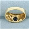 Image 4 : Sapphire and Diamond Ring in 14k Yellow Gold