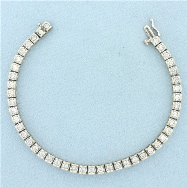3ct Diamond Tennis Bracelet in 14k White Gold