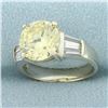Image 2 : Fancy Yellow CZ Ring in 14k White Gold