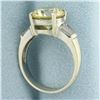 Image 3 : Fancy Yellow CZ Ring in 14k White Gold