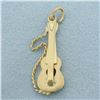 Image 1 : Guitar Charm or Pendant in 14k Yellow Gold