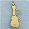 Image 2 : Guitar Charm or Pendant in 14k Yellow Gold