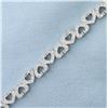 Image 2 : Diamond Heart Link Bracelet in 14k White Gold