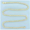 Image 1 : 20 Inch Diamond Cut Rope Link Chain Necklace in 14k Yellow Gold