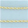 Image 2 : 20 Inch Diamond Cut Rope Link Chain Necklace in 14k Yellow Gold