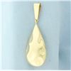 Image 1 : Large Hammered Finish Teardrop Pendant in 14k Yellow Gold
