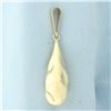 Image 2 : Large Hammered Finish Teardrop Pendant in 14k Yellow Gold