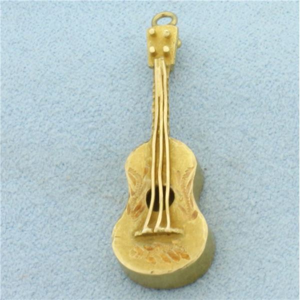 Acoustic Guitar Pendant in 18k Yellow Gold
