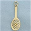 Image 2 : Tennis Racket Pearl Charm in 14k Yellow Gold