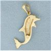 Image 2 : Dolphin Pendant in 14k Yellow Gold