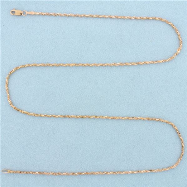 Italian 20 Inch Twisting Bevel Link Chain Necklace in 18k Rose Gold