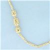 Image 2 : 18 Inch Designer Cage Link Chain Necklace in 14k Yellow Gold