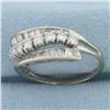 Image 2 : Diamond Wave Design Ring in 14k White Gold