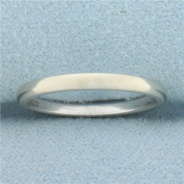 Thin Womans Wedding Band Ring in 14k White Gold
