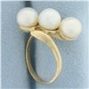 Image 3 : Cultured Akoya Pearl Ring in 14k Yellow Gold
