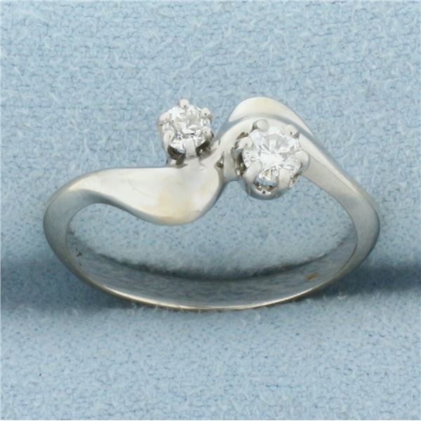 Diamond Moi et Toi Ring in 14k White Gold
