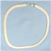 Image 1 : Italian 16 Inch Choker Herringbone Liquid Gold Chain Necklace in 10k Yellow Gold