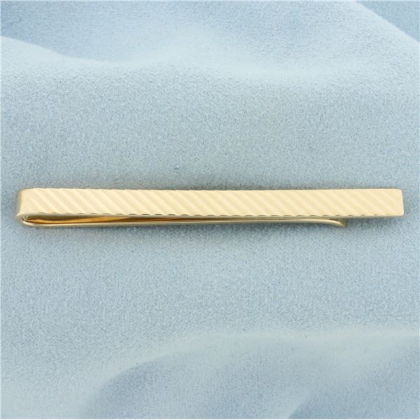 Numbered Tiffany & Co Tie Clip in 14k Yellow Gold