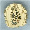 Image 2 : Designer Emerald and Diamond Pendant or Slide in 18k Yellow Gold
