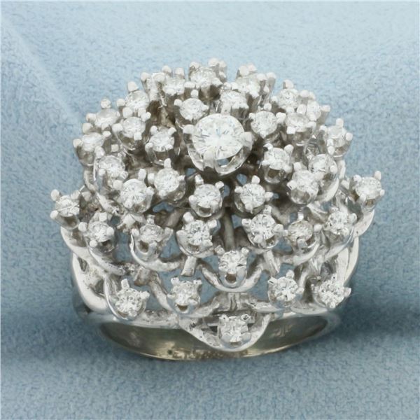 Diamond Starburst Ring in 14k White Gold