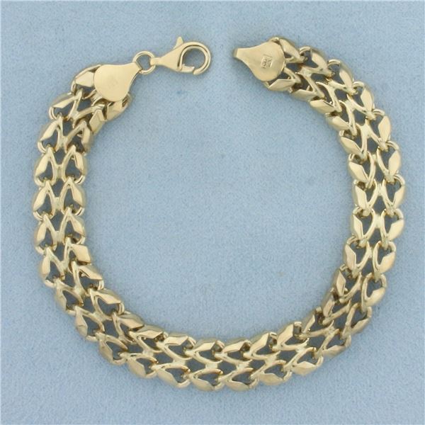Italian Woven Link Bracelet in 14k Yellow Gold