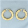 Image 1 : Italian Rope Hoop Earrings in 18k Yellow Gold