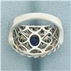 Image 4 : AAA Tanzanite and Diamond Ring in 18k White Gold
