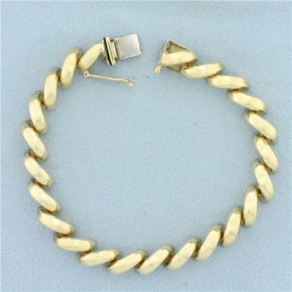 San Marco Macaroni Link Bracelet in 14k Yellow Gold