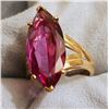 Image 4 : Large Lab Alexandrite Solitaire Statement Ring in 14k Yellow Gold