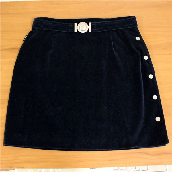 Gianfranco NWT Vintage Navy Blue Velvet Skirt 44