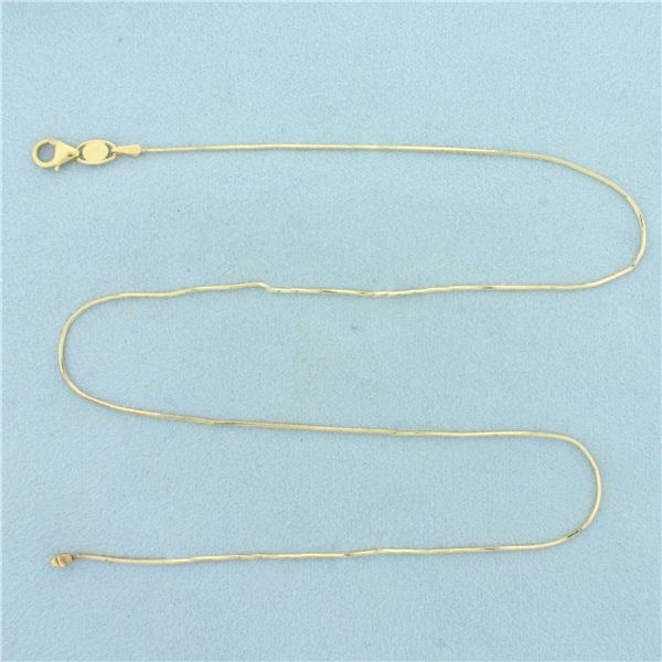 Italian 16 Inch Snake Link Chain Choker Necklace in 14k Yellow Gold