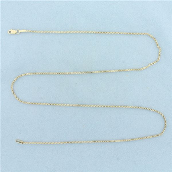 20 Inch Rope Link Chain Necklace in 14k Yellow Gold