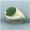 Image 2 : Jade Solitaire Ring in 14k White Gold