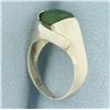 Image 3 : Jade Solitaire Ring in 14k White Gold
