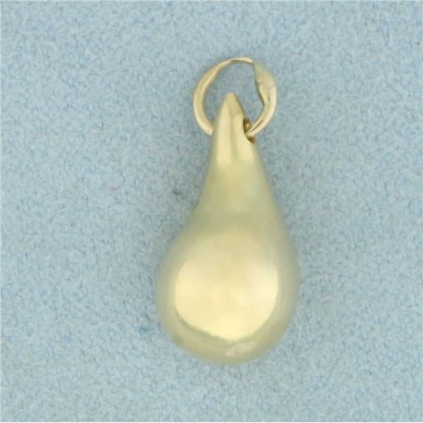 Teardrop 3D Charm or Pendant in 14k Yellow Gold