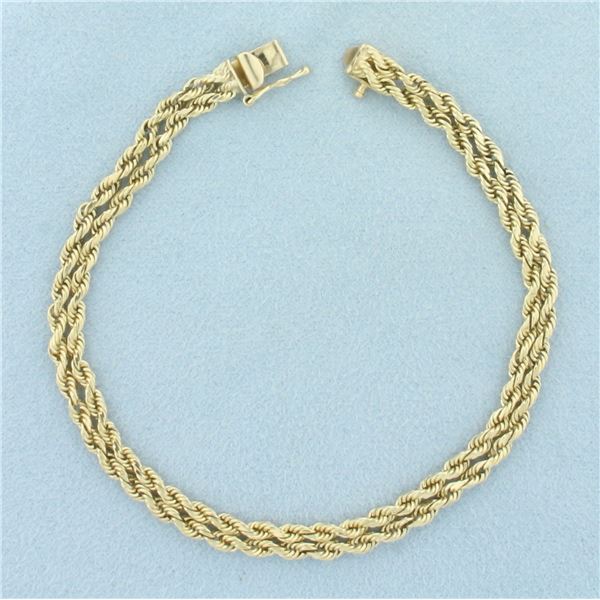 Double Rope Bracelet in 14k Yellow Gold