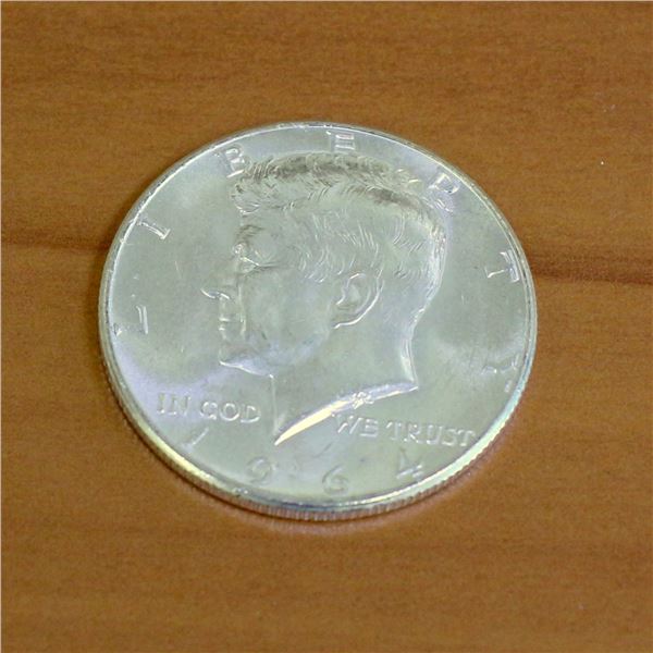 1964 Silver Kennedy Half Dollar Brilliant Uncirculated Very High Luster