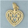 Image 2 : Number One Mom Heart Pendant in 14k Yellow Gold