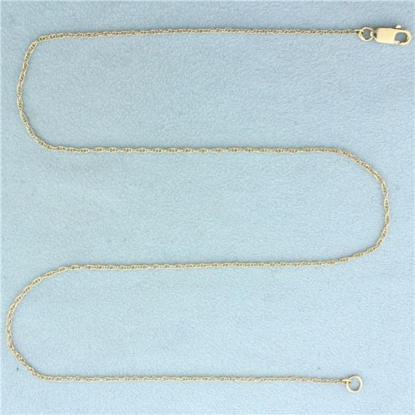 19 Inch Prince of Wales Link Chain Necklace in 14k White Gold