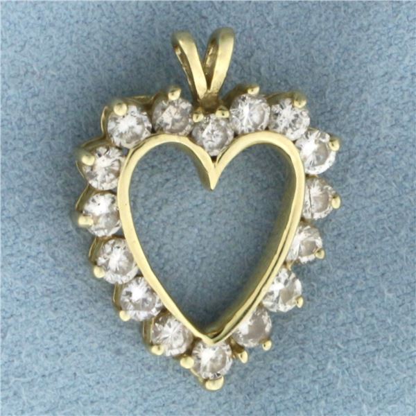 Diamond Heart Pendant in 14k Yellow Gold